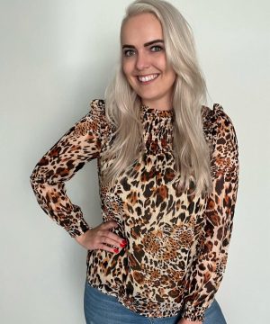 blouse luipaard bruin