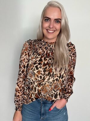 blouse luipaard bruin