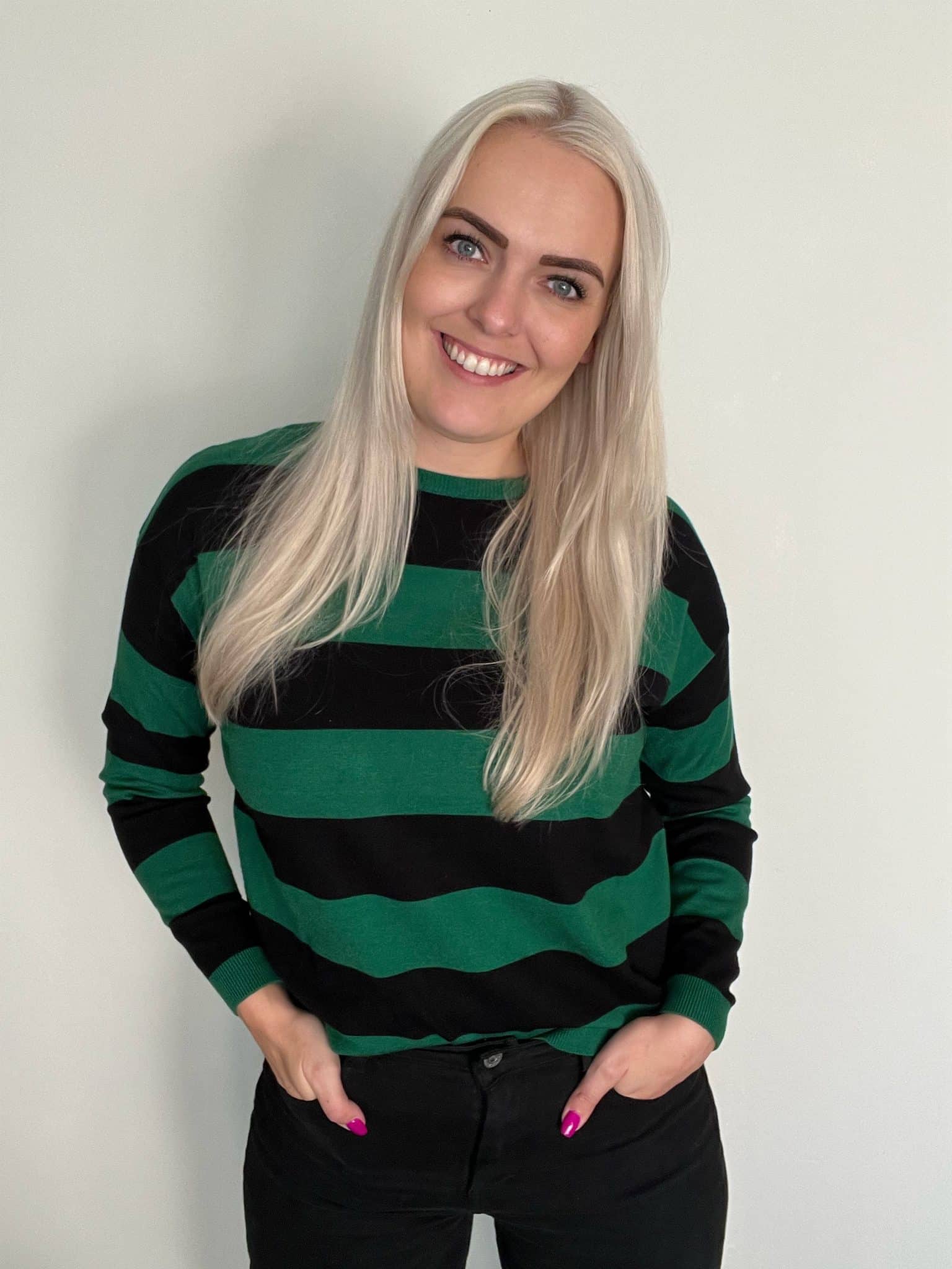 Sweater stripes groen