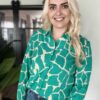 Blouse groen beige