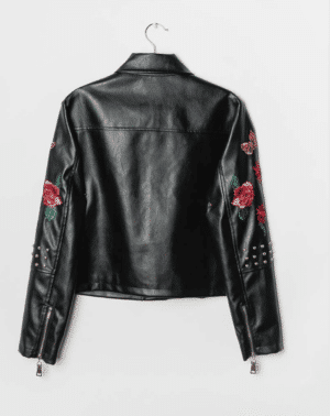biker jacket flower