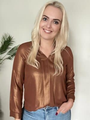 Blouse shiny roest