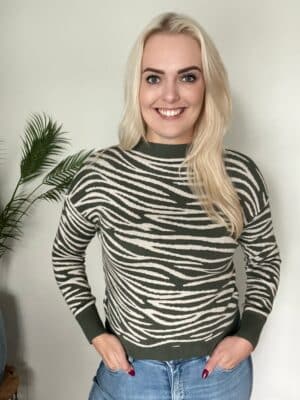 Sweater strepen khaki
