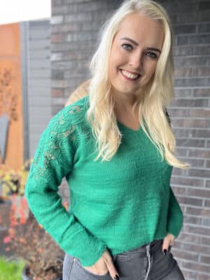 Sweater groen lace