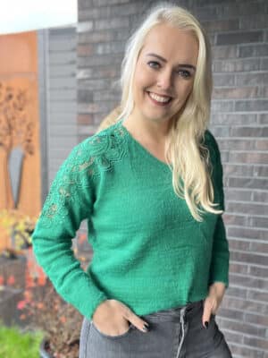 Sweater groen lace