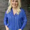 Kobalt blauwe blouse