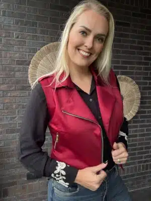 Biker Gilet Bordeaux