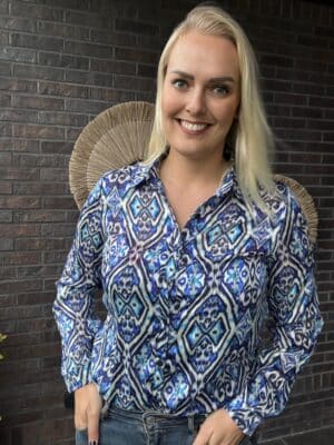 Blouse tribal navy
