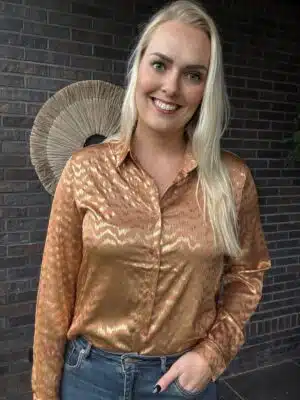 Blouse Print Camel/Goud
