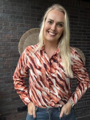 Blouse Zebra Bruin/Wit