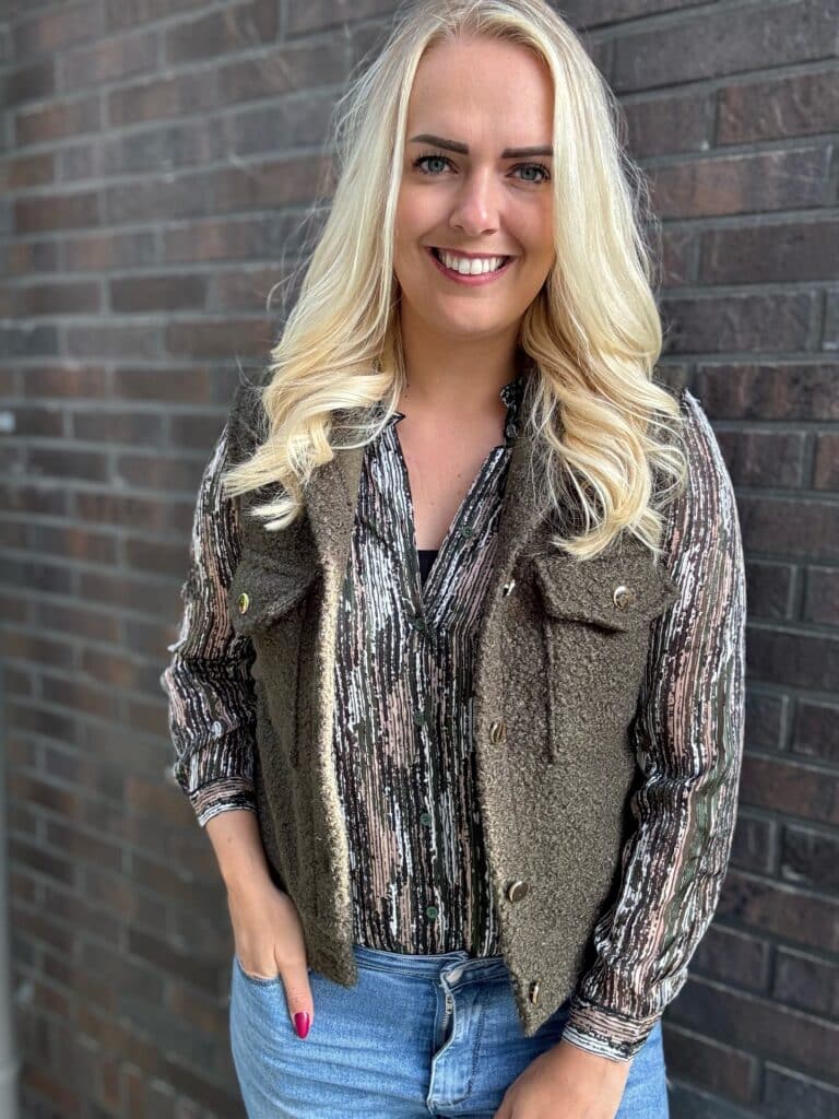khaki teddy gilet