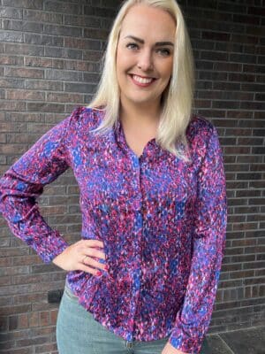 Blouse Kobaltblauw Roze