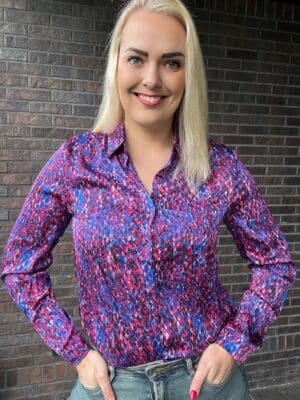 Blouse Kobalt/Roze